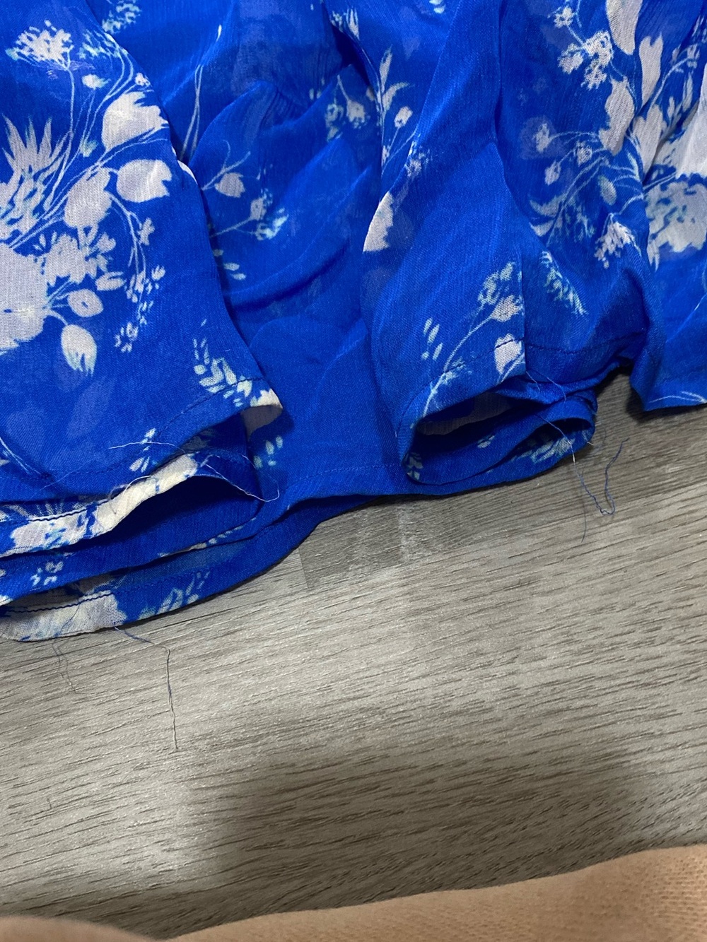 Anthropologie The Marais Printed Floral Sheer Chiffon Maxi Dress in Blue - L - Picture 8 of 13